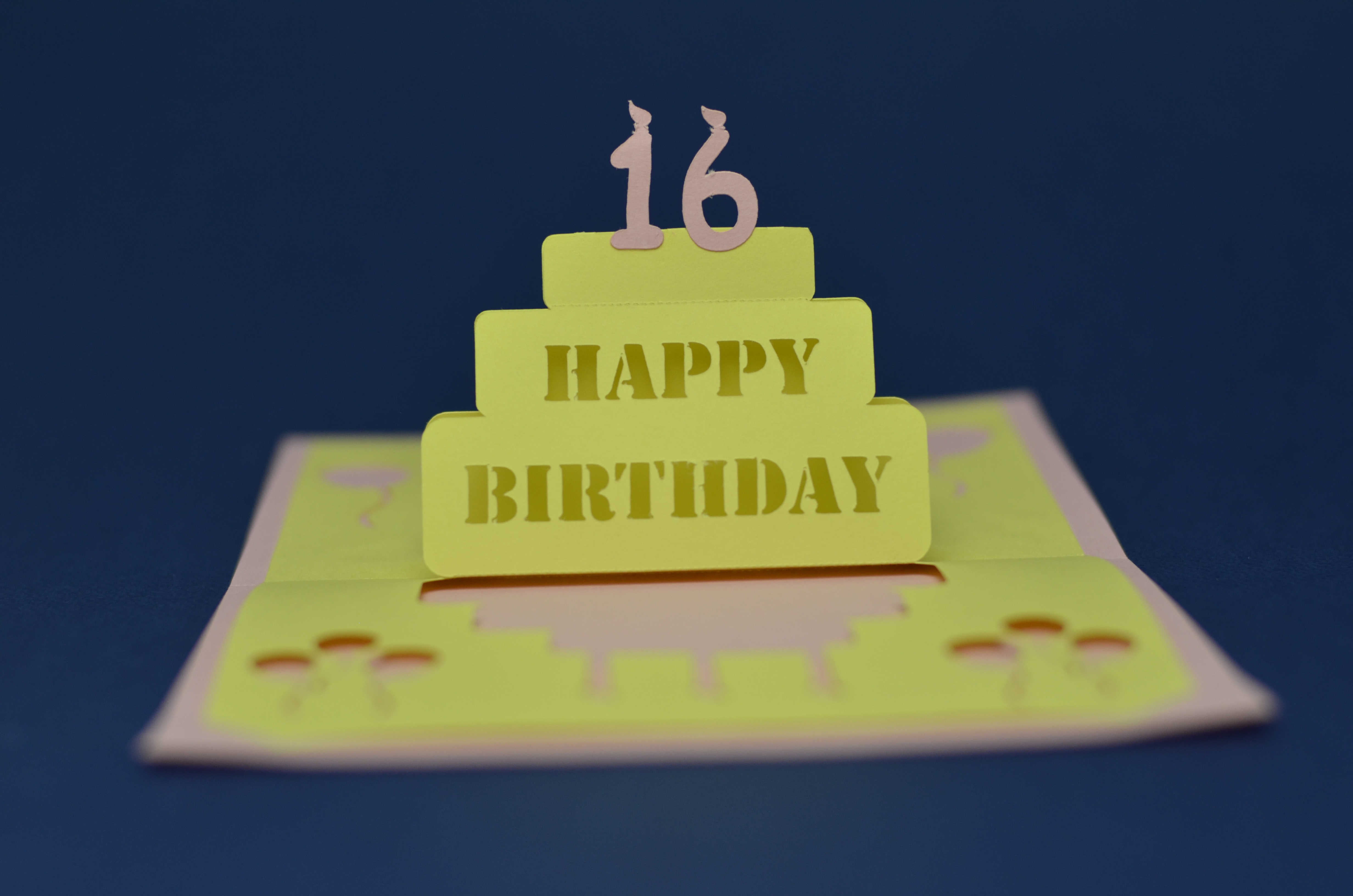 Birthday Pop Up Card Simple Cake Version 2 Tutorial And Template 