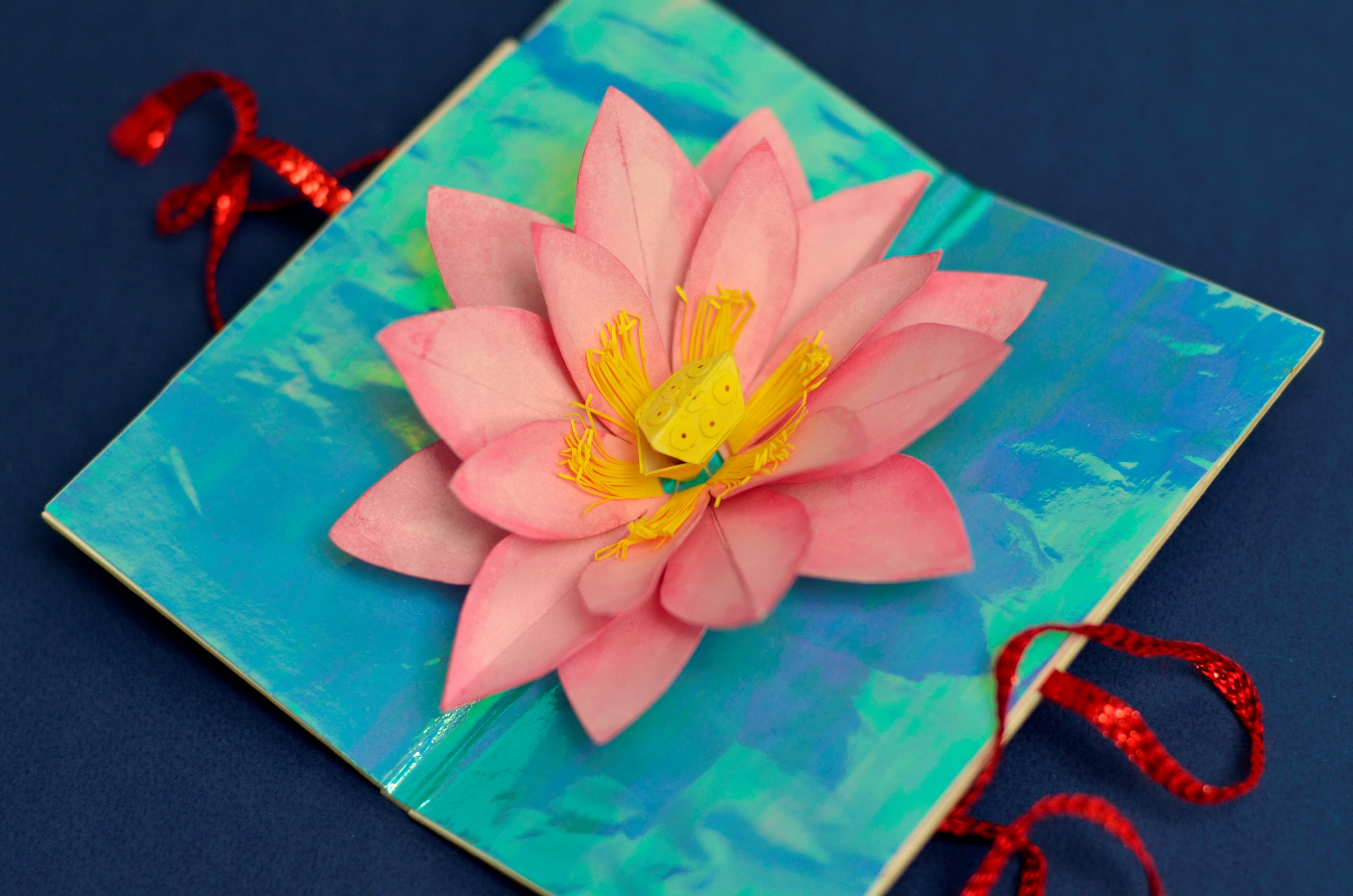 Mother s Day Lotus Flower Pop Up Card Creative Pop Up Cards