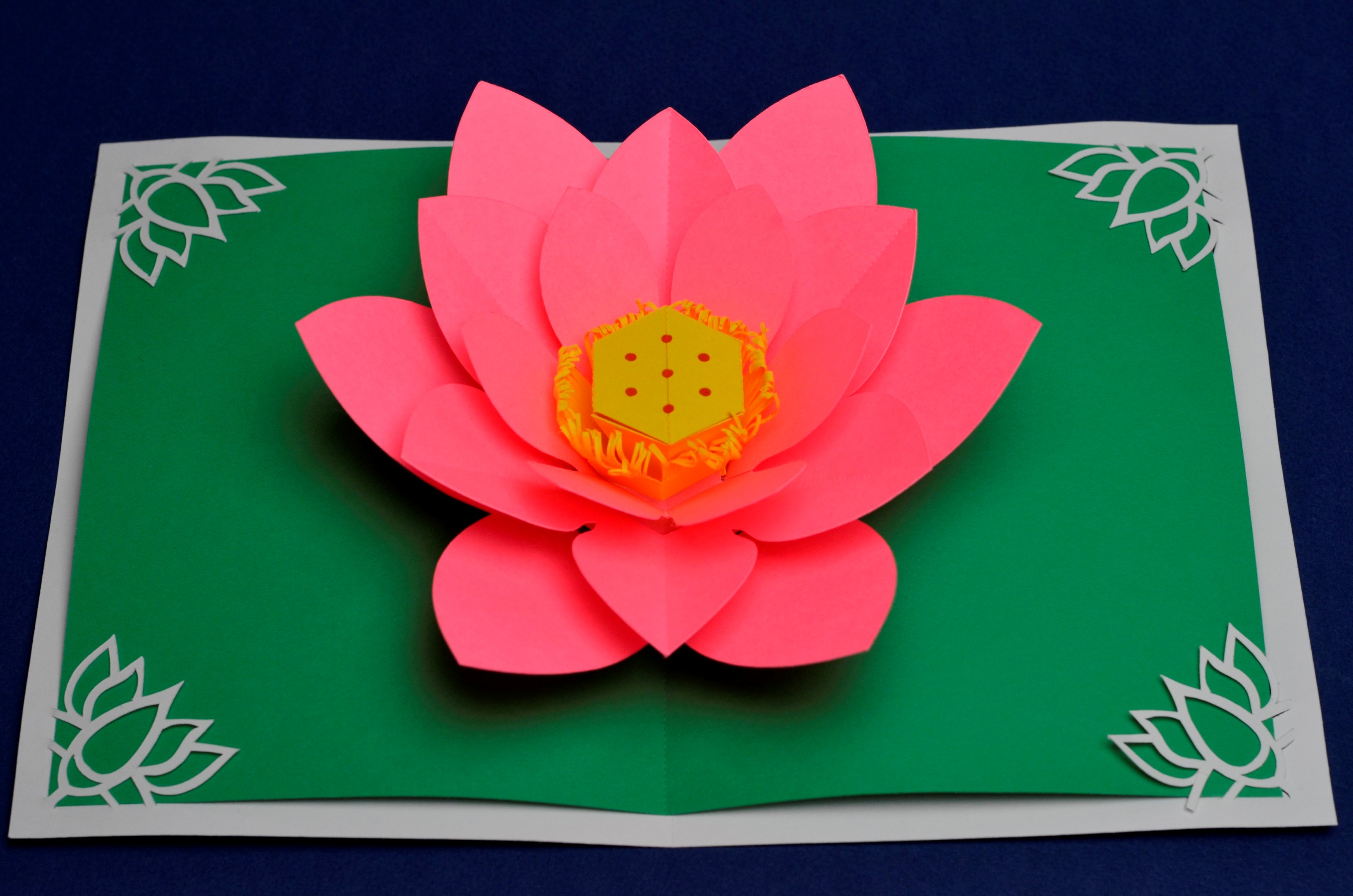 Mother s Day Lotus Flower Pop Up Card Creative Pop Up Cards