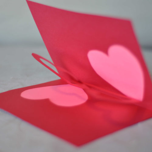 Linked Hearts Pop Up Card Template - Creative Pop Up Cards