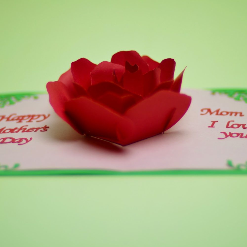 Rose Flower Pop Up Card Template Creative Pop Up Cards