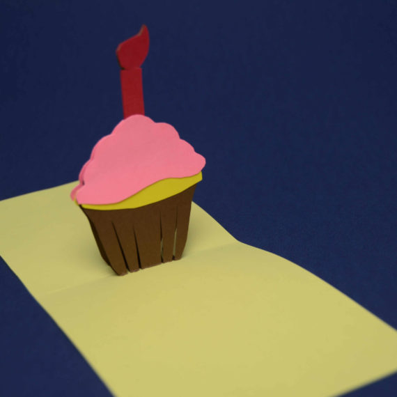 Simple Cupcake Pop Up Card Template - Creative Pop Up Cards