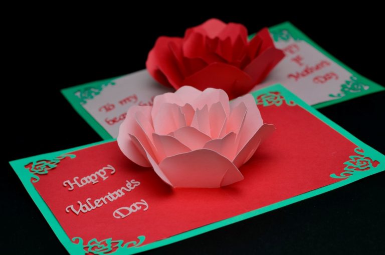 Rose Flower Pop Up Card Tutorial Creative Pop Up Cards