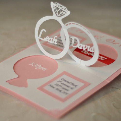 Wedding Invitation Linked Rings Pop Up Card Template - Creative Pop Up ...